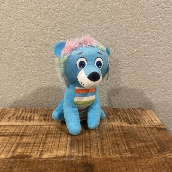 A&A GLOBAL INDUSTRIES PLUSH STUFFED ANIMAL | BLUE LION WITH PINK FUR - Picture 2 of 8
